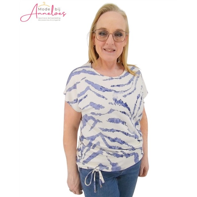 Enjoy tshirt Batik dierenprint 472908 jeans blauw